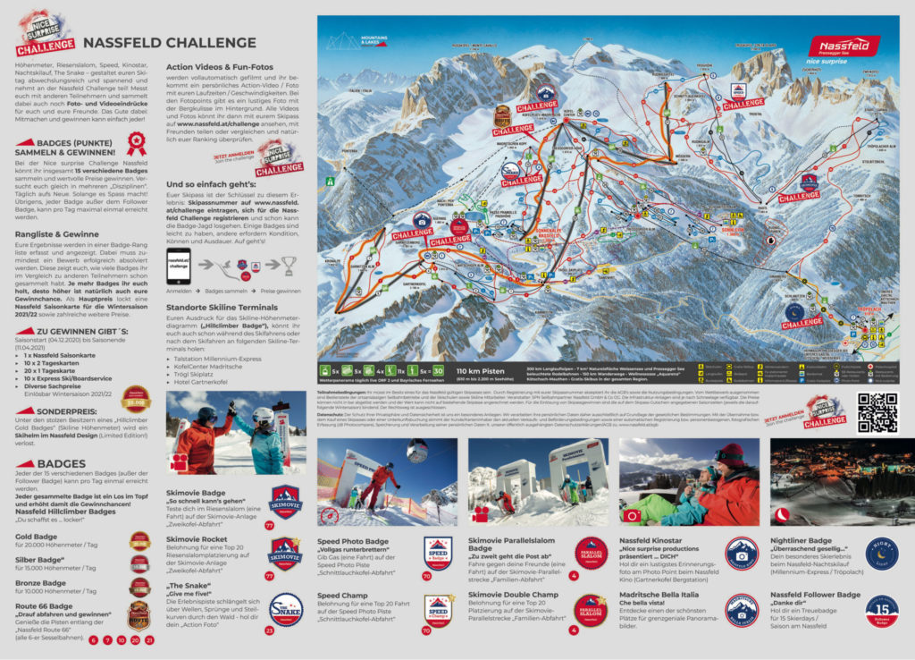 Plan des Skigebietes