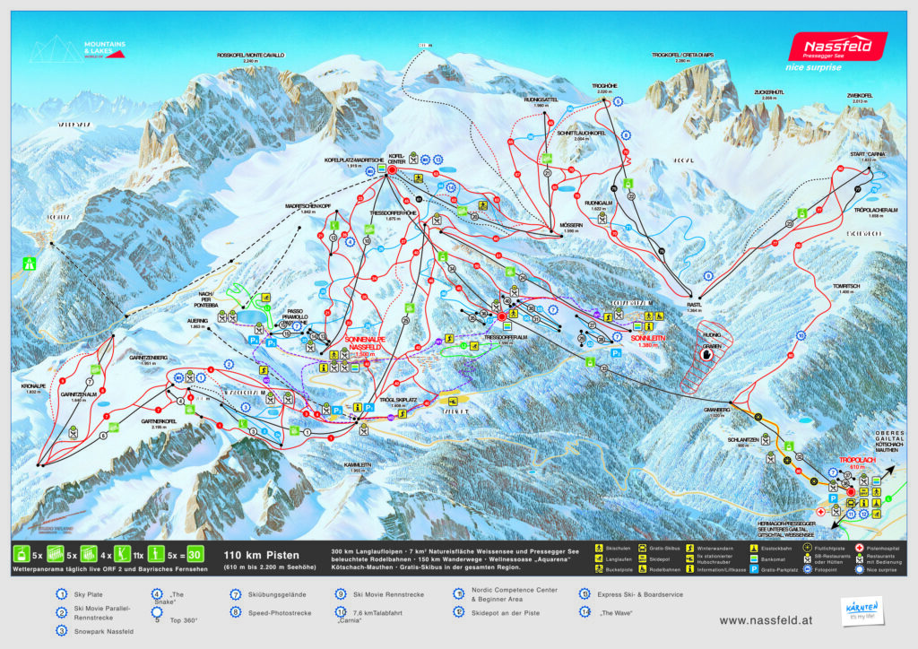 Plan des Skigebietes