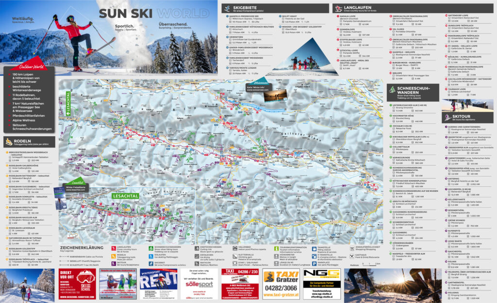 Plan des Skigebietes